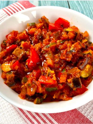 French style vegetables in a bowl Ratatouille - by Caramel And Spice