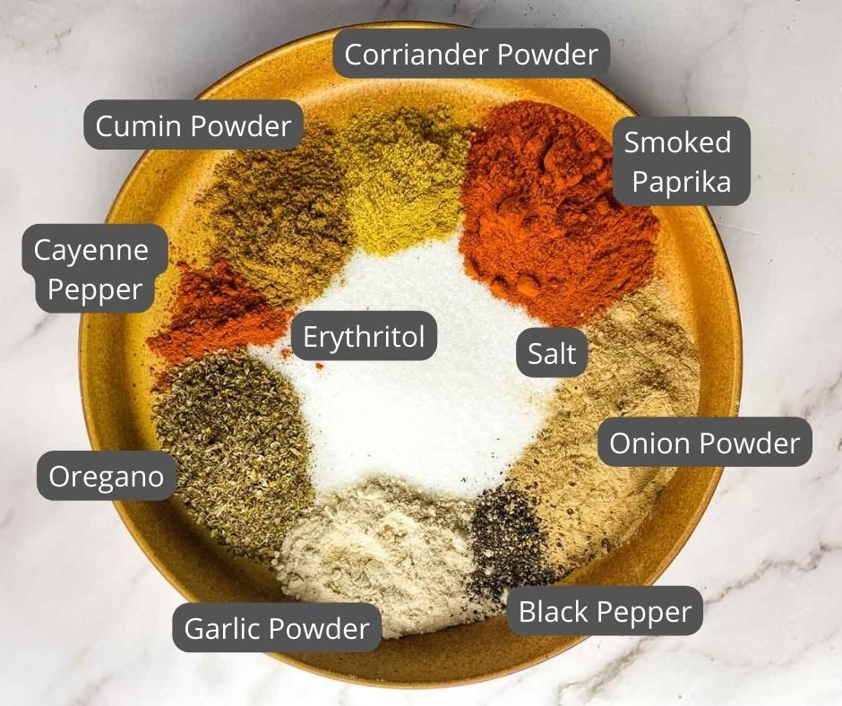 Spices in a bowl for Texas Dry Rib Rub