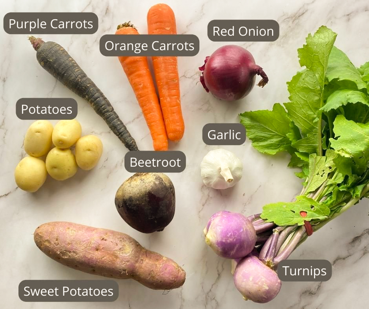 Air Fryer Roasted Root Vegetables Caramel and Spice