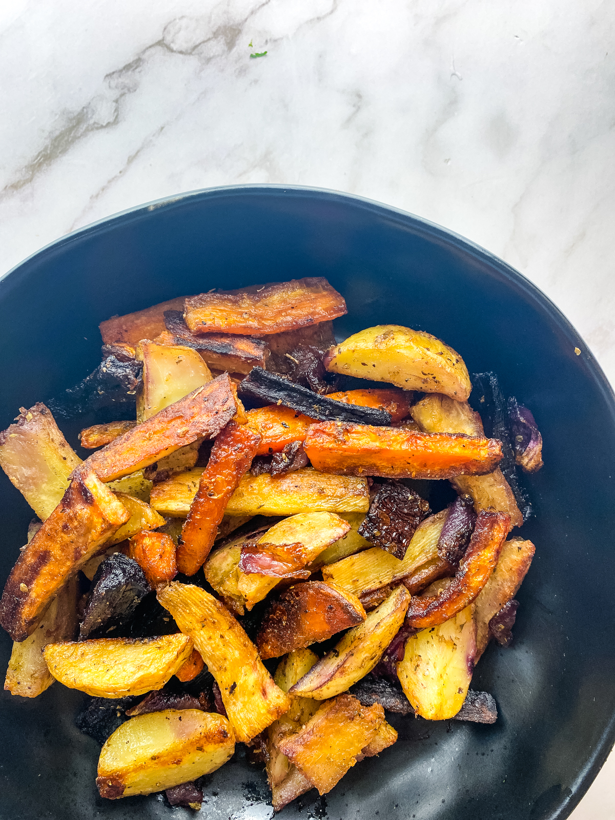 Air Fryer Roasted Root Vegetables Caramel and Spice