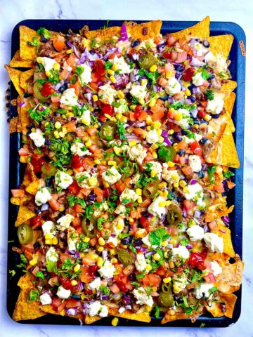 Tortilla Chips With Mexican Layered Ingredients