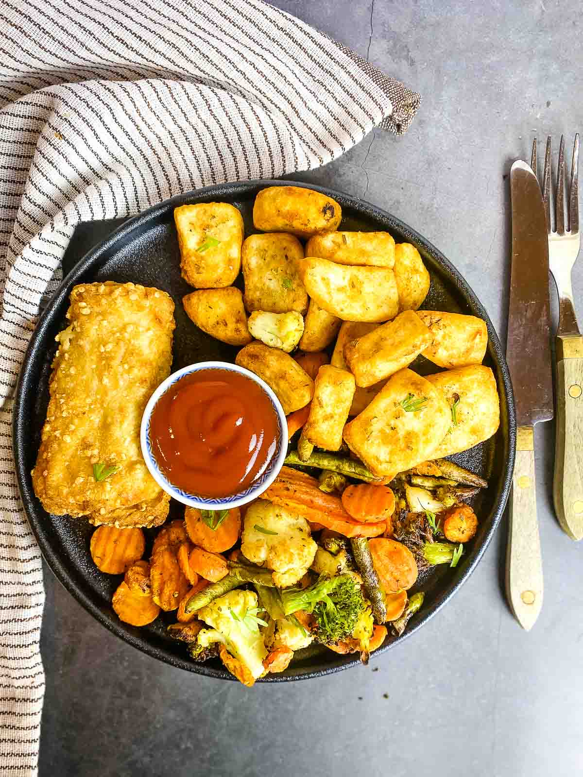Frozen Roasted Potatoes in Air Fryer Caramel and Spice