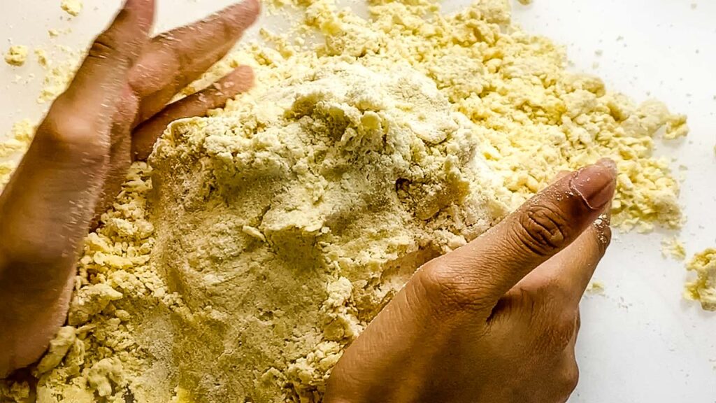 Make dough for 3 Ingredient Brown Sugar Shortbread Cookies