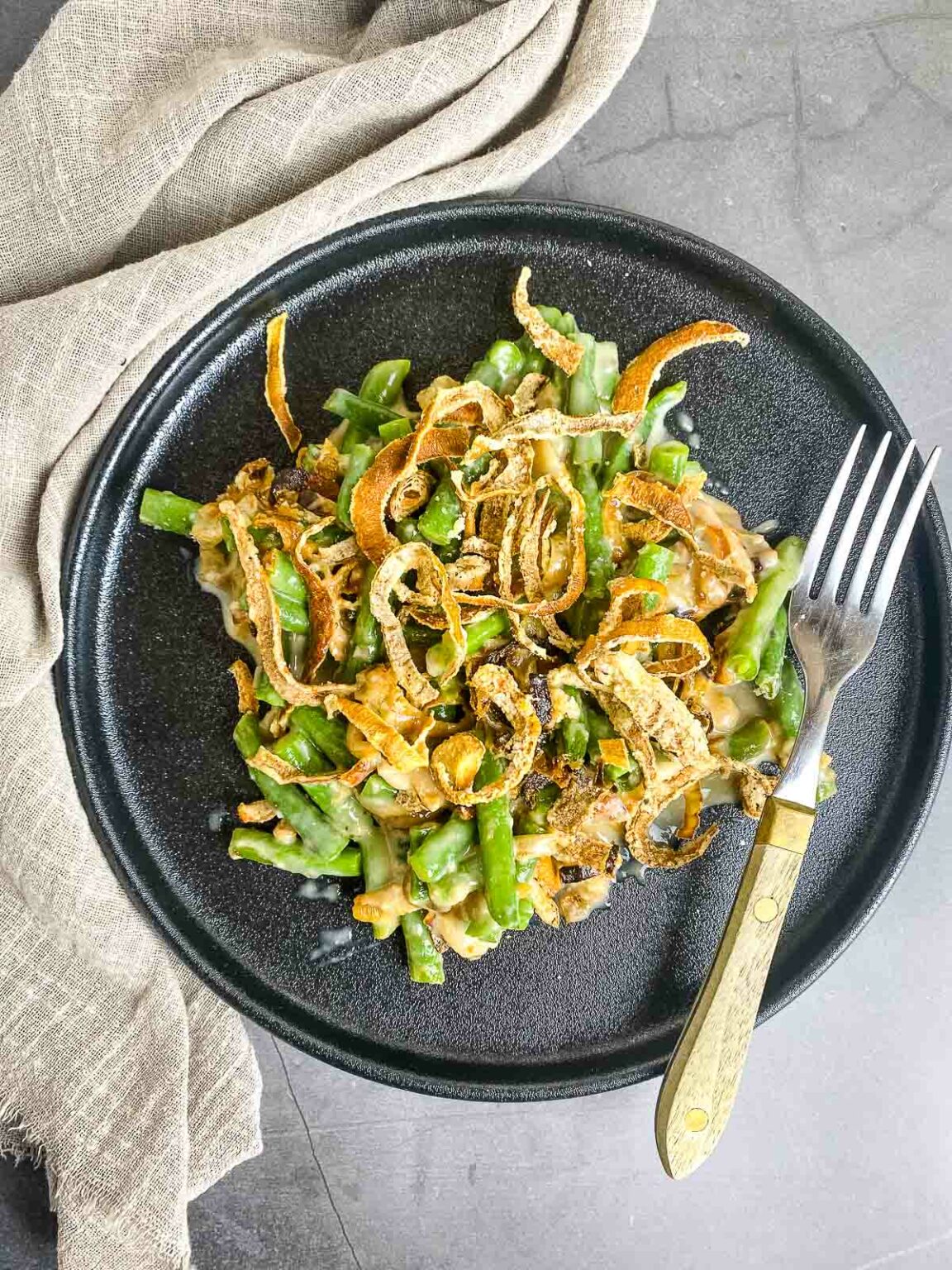 Air Fryer Green Bean Casserole Caramel and Spice
