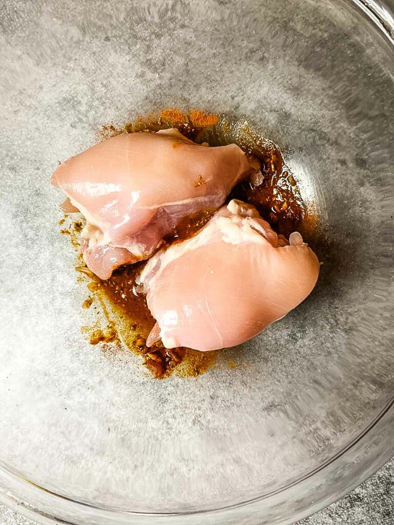 skinless boneless chicken thighs with marinade