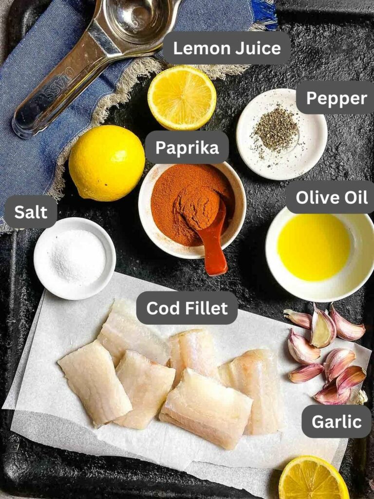 Ingredients for crispy air fryer cod