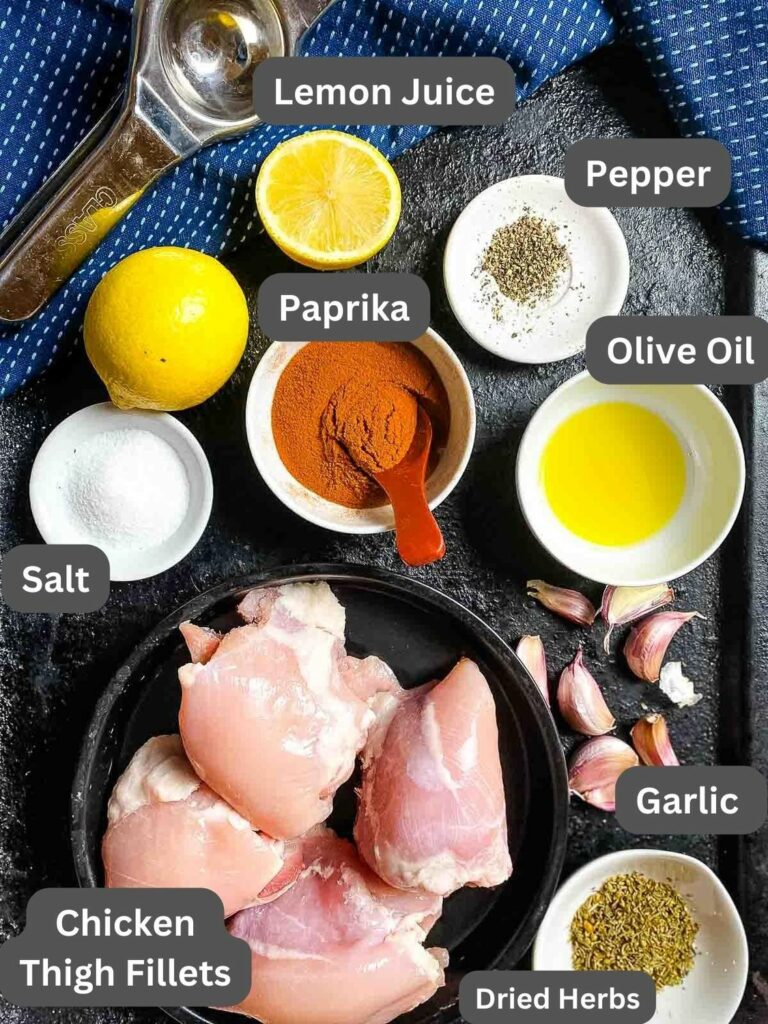 boneless skinless chicken thighs with ingredients 