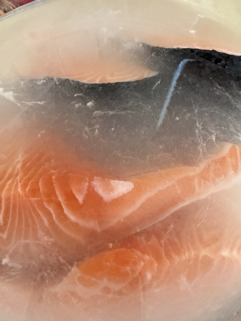 Brining salmon for Honey Mustard Salmon In Air Fryer