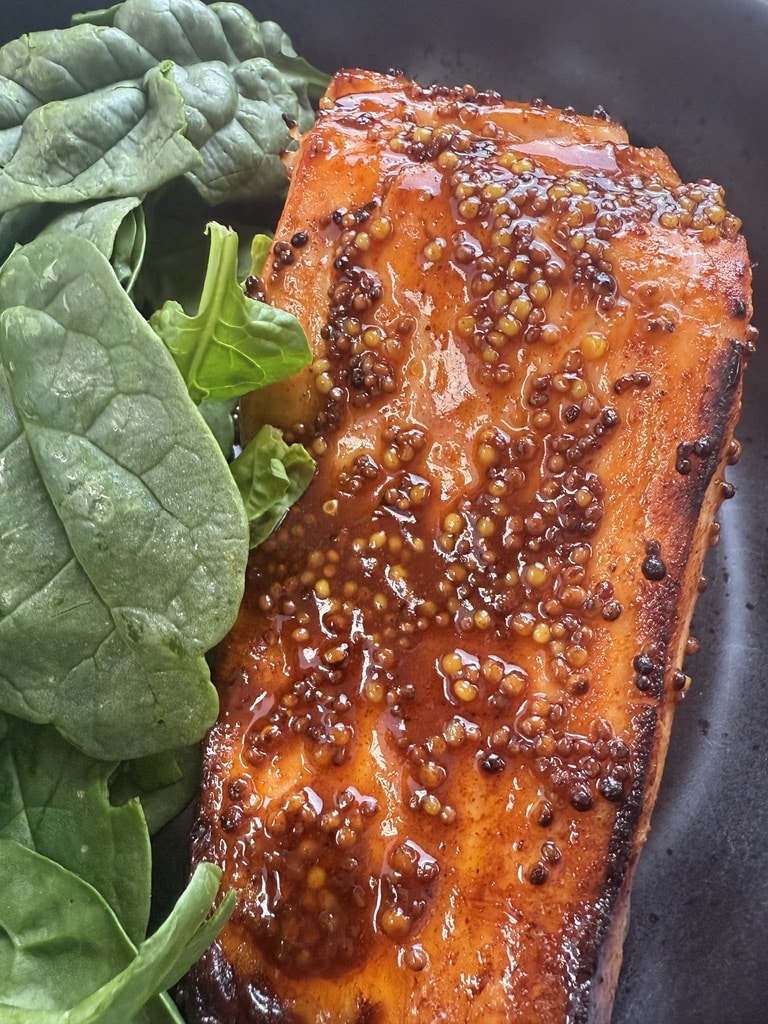 honey mustard salmon air fryer time.