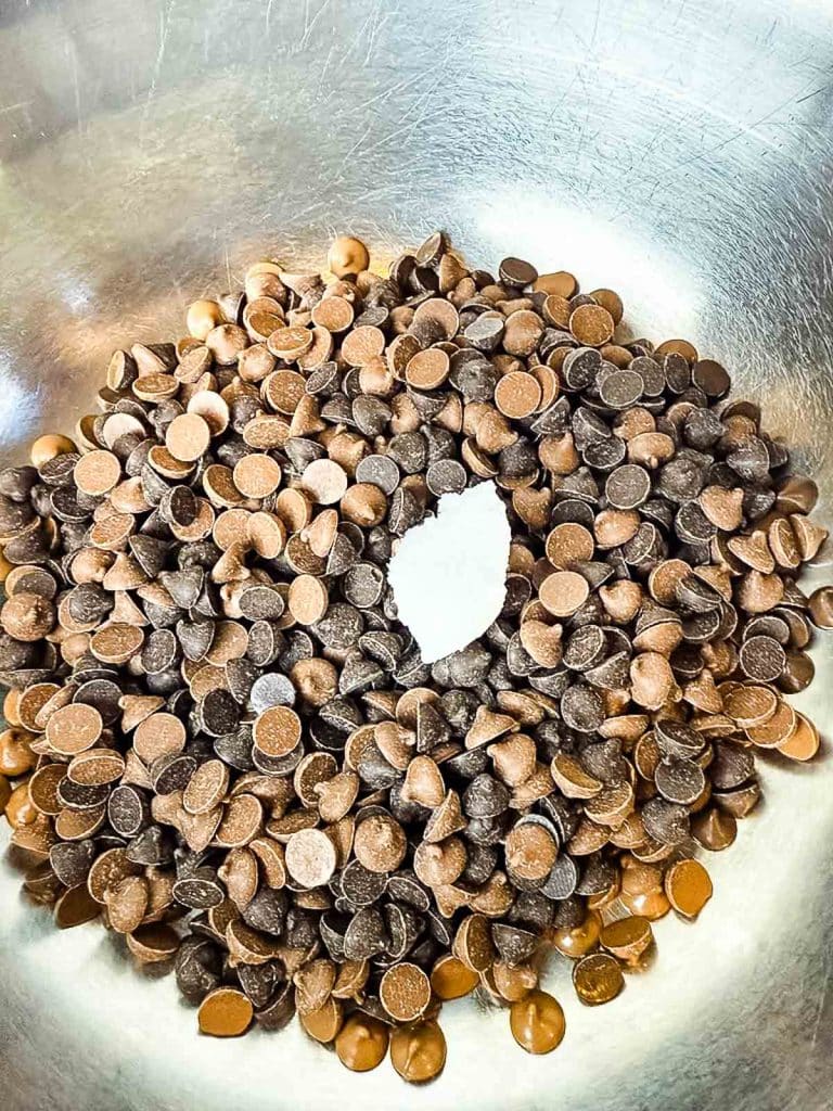 chocolate chips and coconut oil in a heatproof bowl.