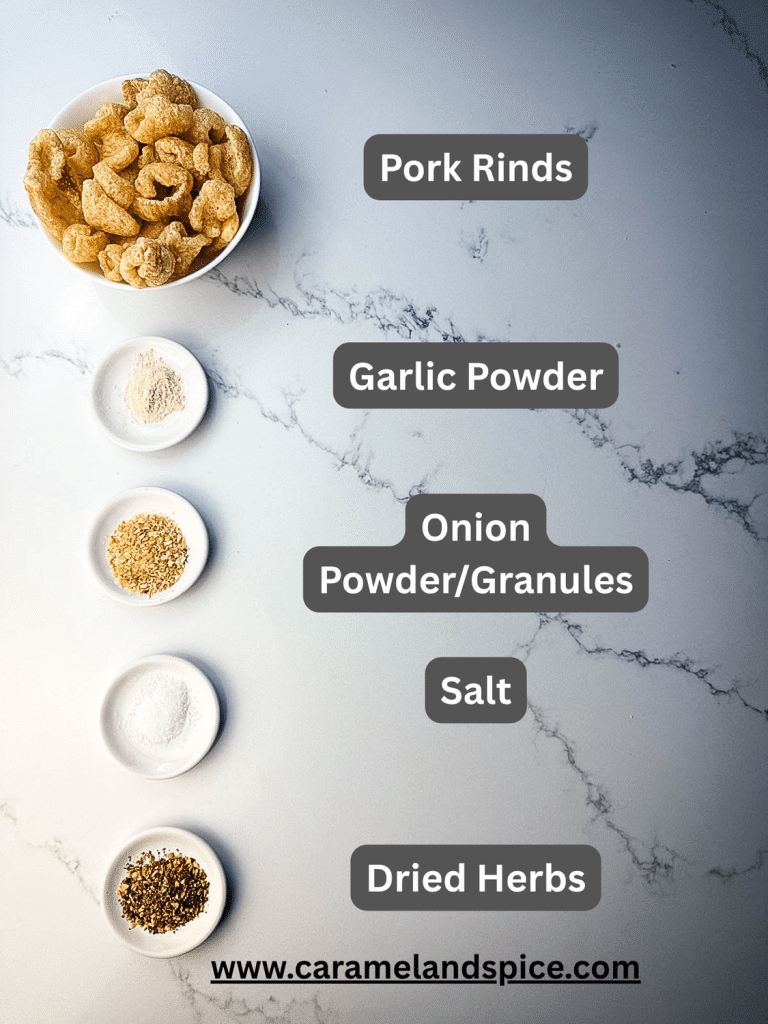 Ingredients for  Keto Pork Rind Breadcrumbs